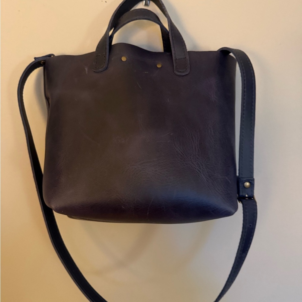Portland Leather Navy Mini Tote - Picture 3 of 5